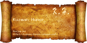 Kuzman Hunor névjegykártya